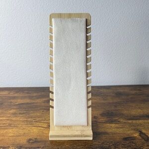 Bamboo Jewelry Organizer with Cream Display